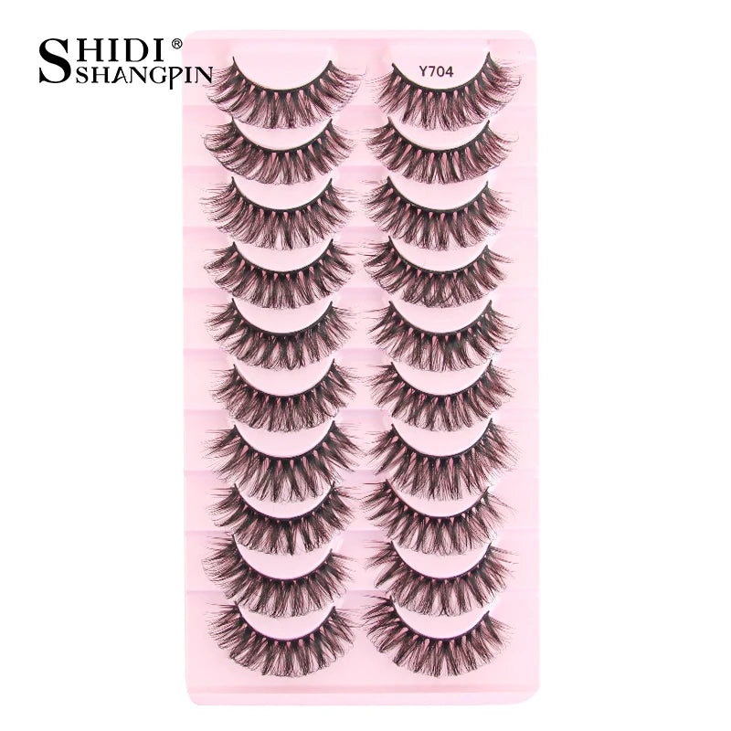 SHIDISHANGPIN 5/10Pairs False Lashes Cat Eye Eyelashes Eyelash Extension 3D Mink Half Lashes Natural Makeup faux Cils maquiagem - Blinksy